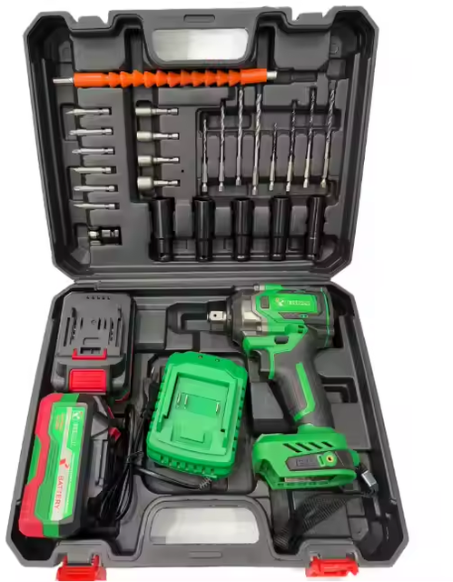 PARAFUSADEIRA ELETRICA DE IMPACTO COM TORQUE MAXIMO DE 600 N.M SEM ESCOVA E VELOCIDADE AJUSTAVEL. FUNCIONAMENTO POR BATERIA DE ION DE LITIO. O PRODUTO ACOMPANHA BATERIA, CARREGADOR, CONJUNTO DE SOQUETES E MALETA DE TRANSPORTE, MARCA DOBEVI = BXTH-790-B-4
